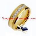 Gold tungsten engaged ring