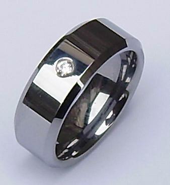 tungsten CZ stone rings